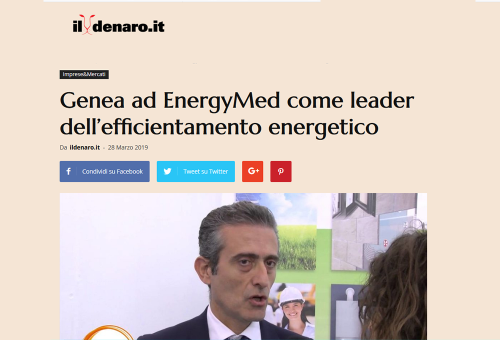 Genea ad EnergyMed come leader dell’efficientamento energetico