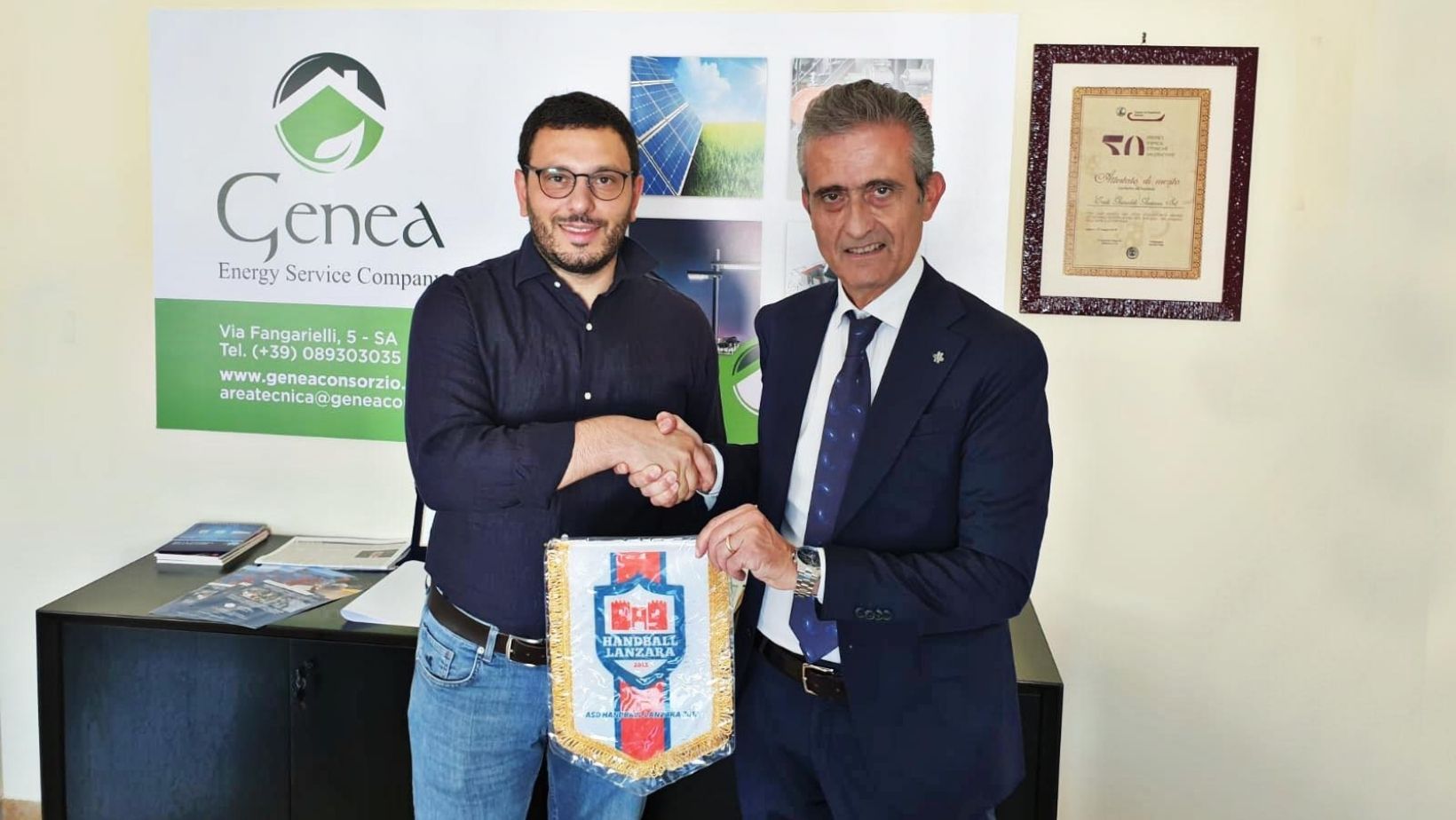 Handball Lanzara e Genea Consorzio Stabile ancora insieme: il main sponsor rinnova l’accordo per la prossima stagione